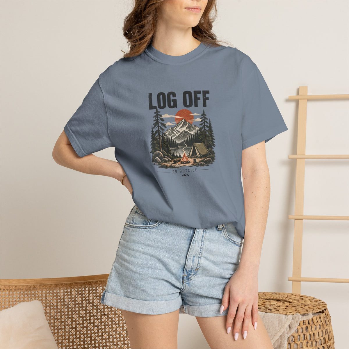 Log Off | Heavyweight Graphic T-Shirt