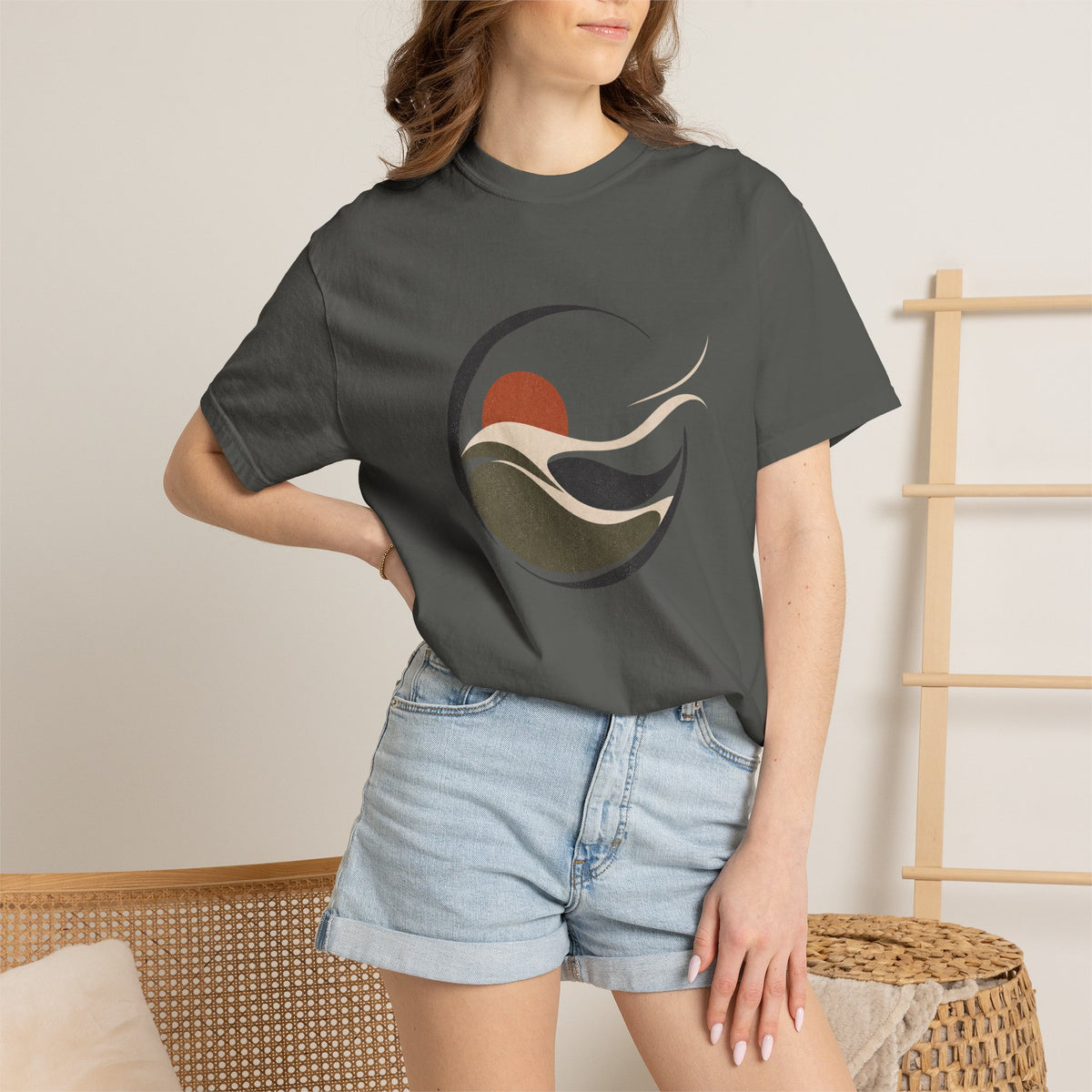 Abstract Wave | Heavyweight Graphic T-Shirt