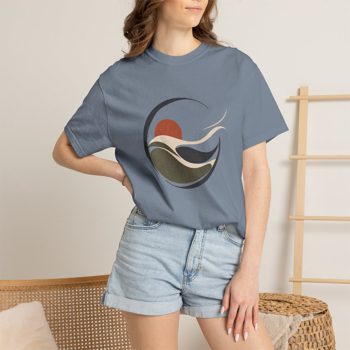 Abstract Wave | Heavyweight Graphic T-Shirt